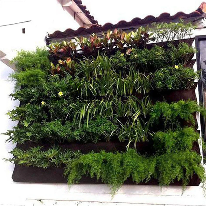

Suspension Jardiniere Wall Mount Hanging Bags Planting Multi Pockets Grow Planter Bag Vertical Vegetable Garden Room Bag Frame
