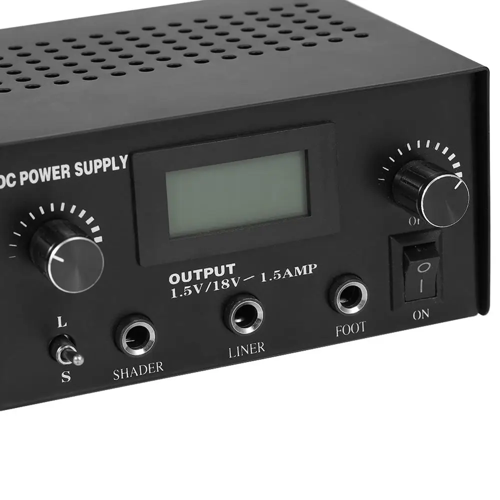 

Prodession LCD Digital Dual Tattoo Machine Power Supply Kit Clip Cords & Foot Pedal Tattoo Shader Liner Gun Machine Power Supply