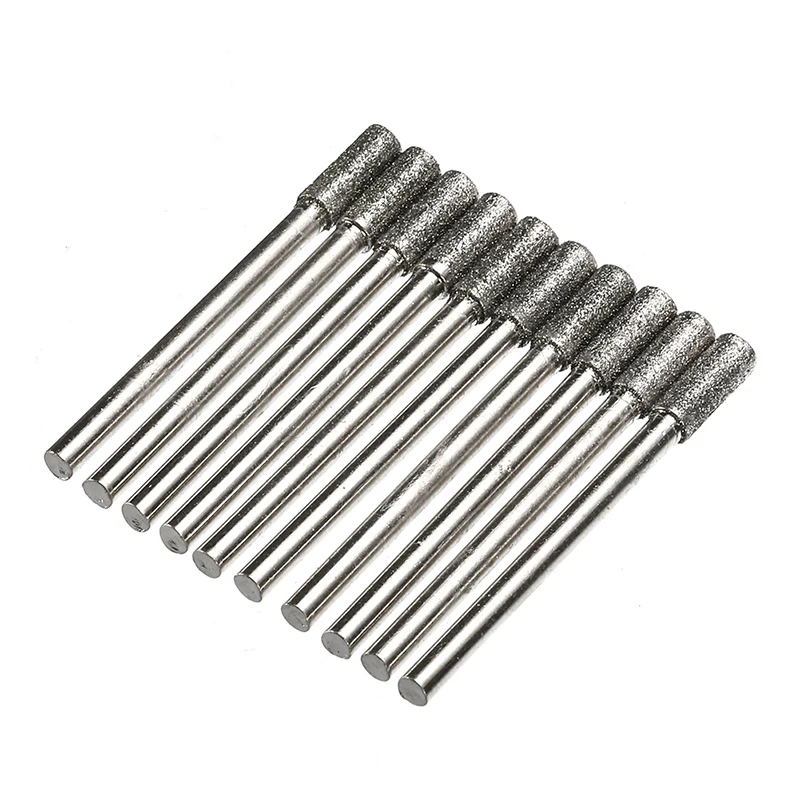 10PCS 4mm Diamond Coated Cylindrical BurrFile Chain Saw Sharpening Carving Grinding Tools Chainsaw Sharpener Stone | Инструменты