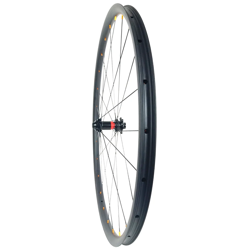 1210g 29 бескамерная карбоновая Колесная 29er MTB XC 30 мм Асимметричная 24 мм Глубокий Центральный замок 6 болтов дисковые колеса 9 мм QR 15X100 12x142 135