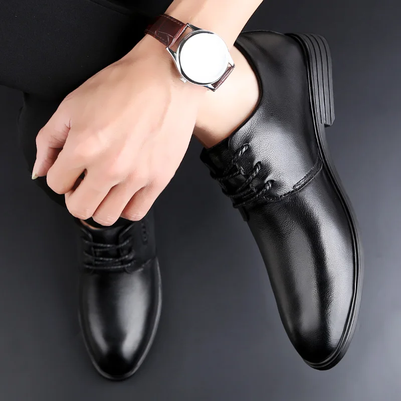 

Sapato De Couro Masculino Men Dress Shoes Zapatos Para Hombre Formal Fashion Casual Shoe Man Mens Leather Black