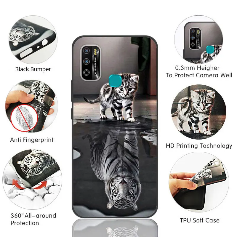 phone cover for infinix hot 9 play case color painted black soft silicone protective back infinix hot9 play coque fundat free global shipping