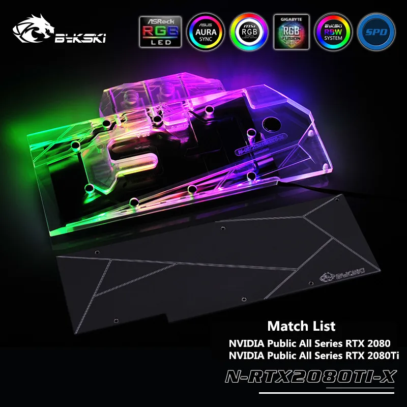 Bykski GPU воды блок с полным покрытием для NVIDIA RTX 2080/2080ti Founders Edition Графика карты