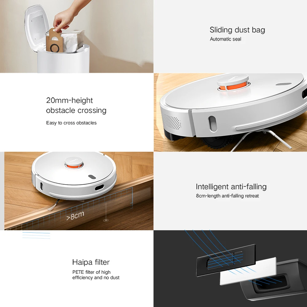 

Lydsto R1 Vacuum Cleaner Robot Auto Emptying Dust Integrated Robot 2700pa Low Noise APP Control Sweep Mop Planed LDS Smart Home