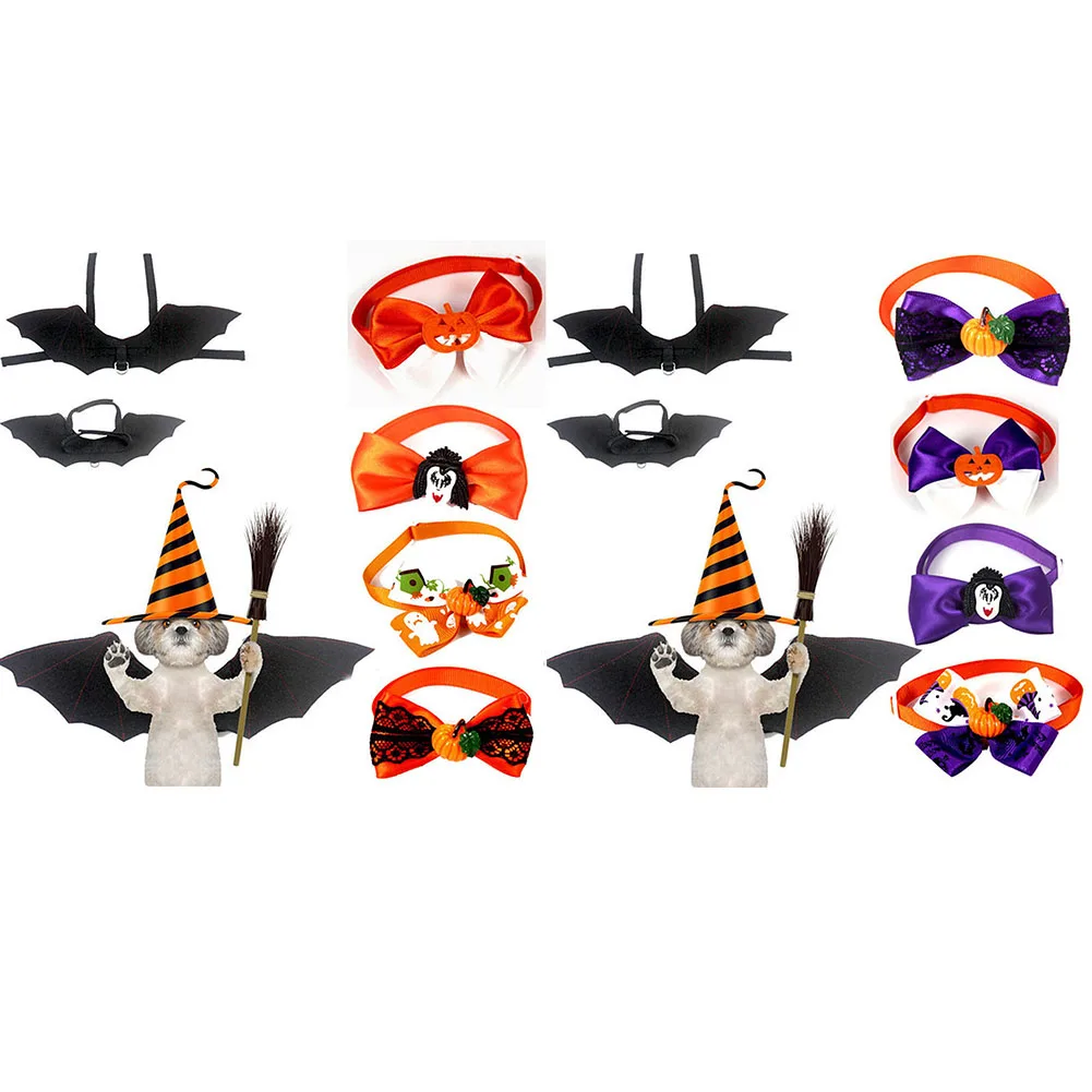 5 шт. костюм для щенка Хэллоуина черная летучая мышь тыква воротник ведьмы