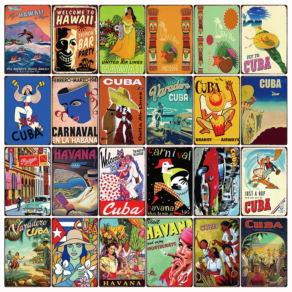 [Kelly66] добро пожаловать Гавайи Aloha форма Тики Бар пляжные металлический знак олова