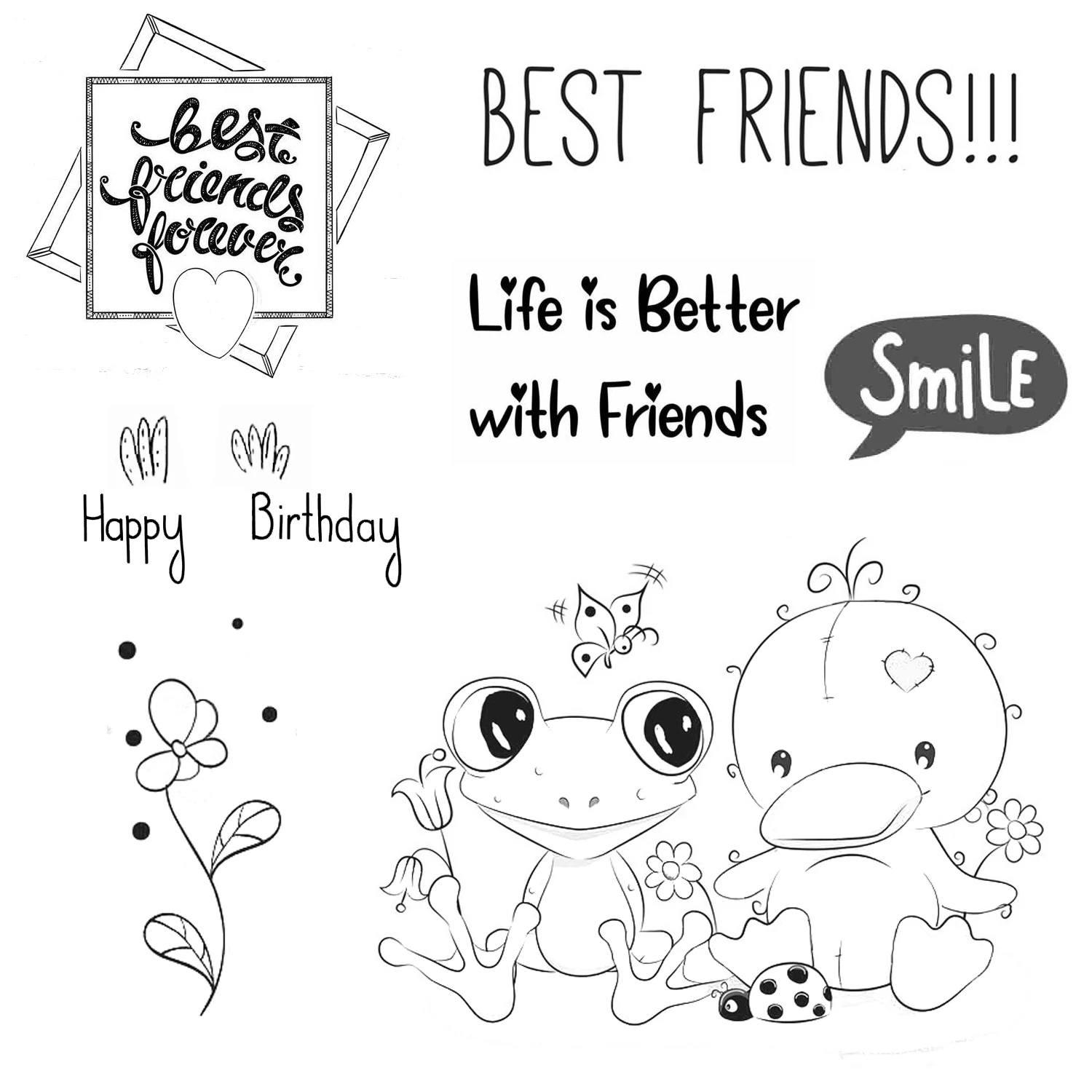 

Cute Duck Frog Clear Stamps For DIY Scrapbooking Card Making Silicone Stamps Fun Decoration Supplies