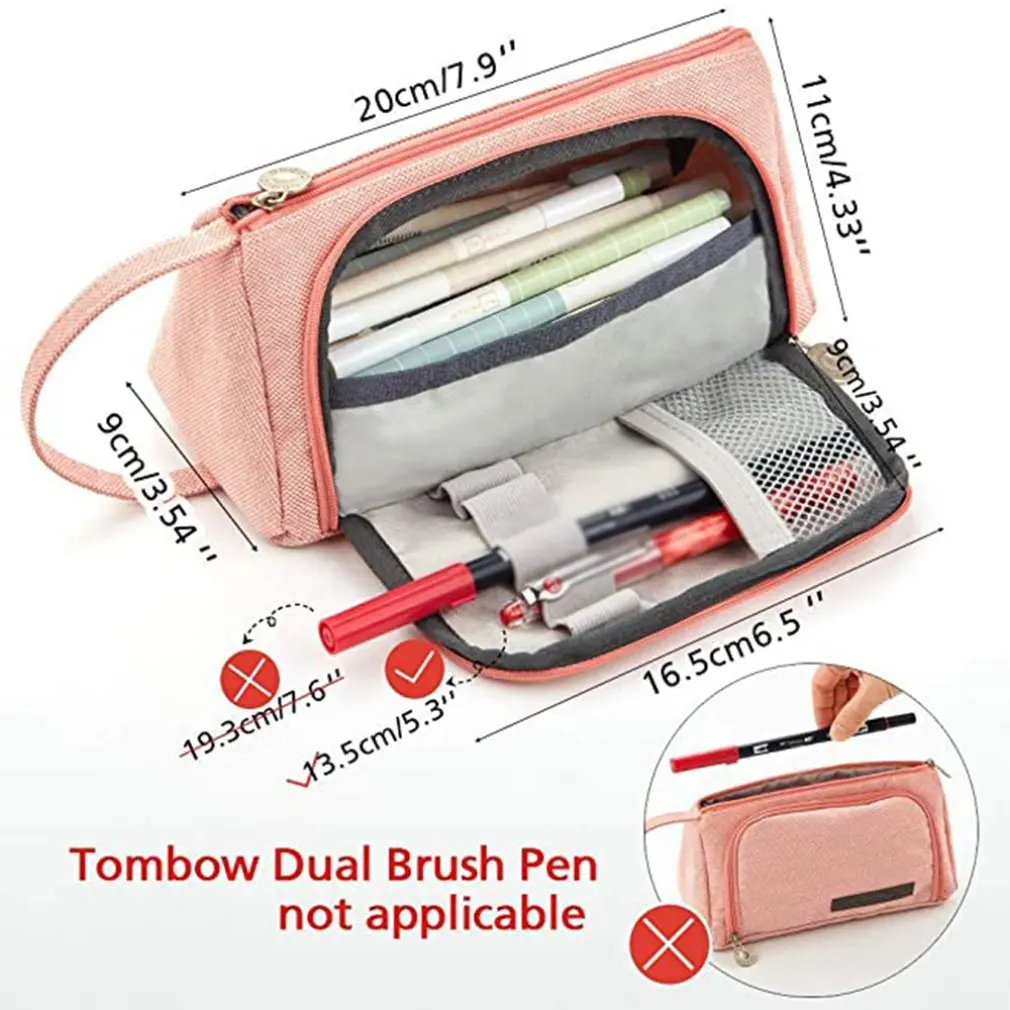 

Korean Version of Simple Canvas Material Waterproof Personality Large Capacity Pencil Case