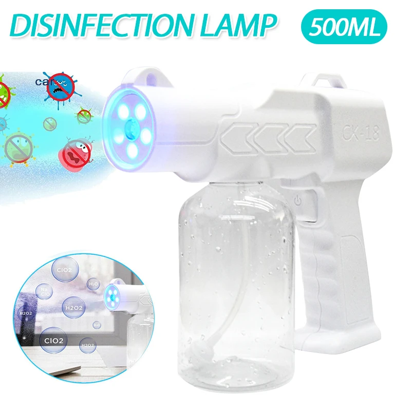 

CK-18 Disinfection Gun Household Handheld Portable USB Interface Charge Blu-ray Atomizing Gun Wireless Sprayer Air Humidifier