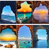 new 5d diy diamond painting scenery diamond embroidery full square round drill sea view cross stitch home decor manual art gift