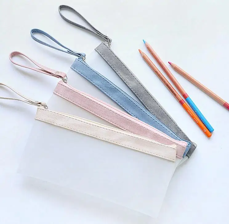 

20*10cm Frosted Pen Pencil Bag Waterproof Storage Bag Large Capacity Women Makeup Pouch Cosmetics Case SN3165