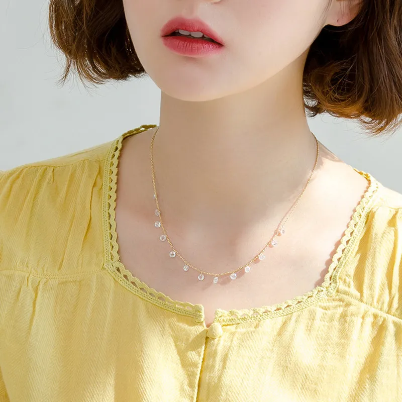 

JIAN Bohemian Necklaces for Women Fashion Gold Color Crystal Choker Pendant Statement Jewelry Chain Party Accessories New