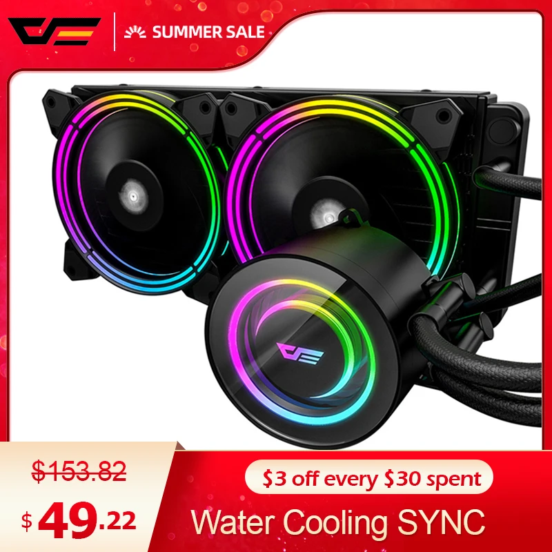 

darkflash PC Case Water Cooling PWM RGB Sync AIO Liquid Cooler Radiator CPU Gaming Water Cooler for LGA 2011/115X/2066/AM4/AM3+