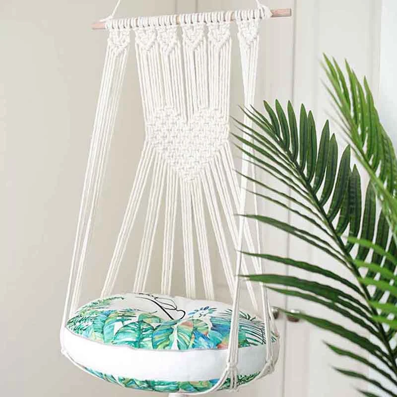 

Hand-Woven Sleeping Swing Bed Window Resting Seat Cotton Rope Tapestry Home Decor Bedroom Wall Hanging Cat Hammock