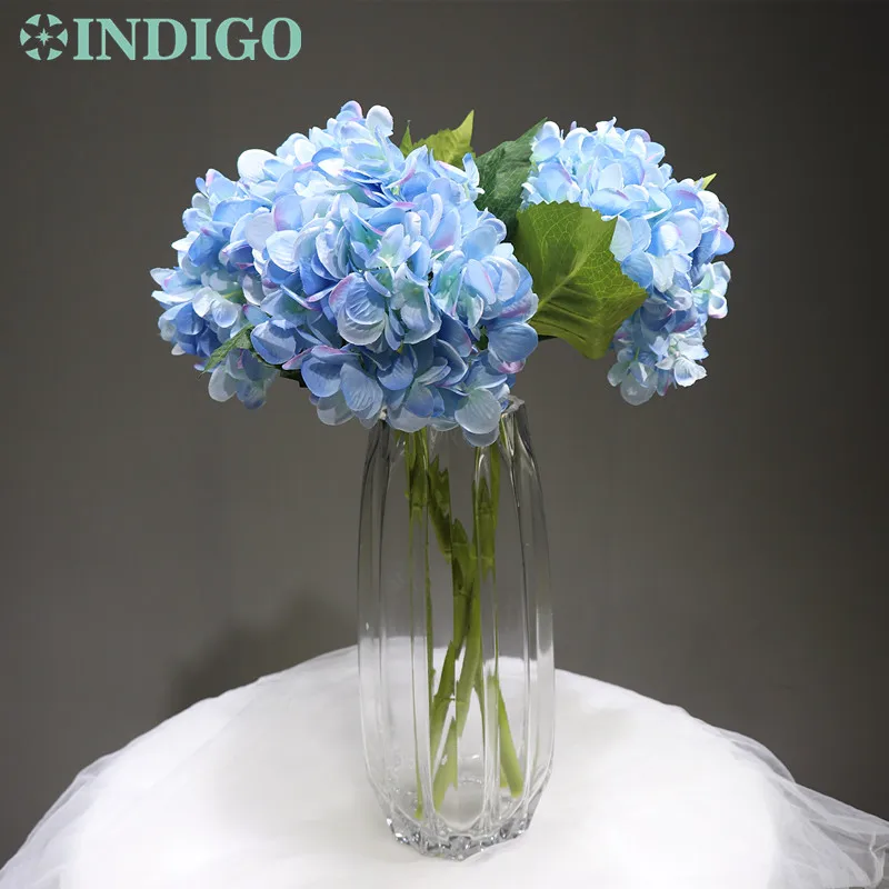 

INDIGO- Wholesale 100pcs Display Flower Hydrangea Home Decorative Flower Wedding Party Event Romantic Silk Flower Interior Trim