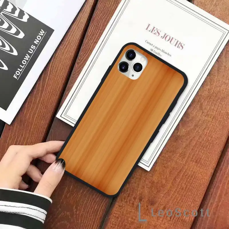 

wood grain Simple design Phone Cases for iPhone 11 12 pro XS MAX 8 7 6 6S Plus X 5S SE 2020 XR Soft silicone