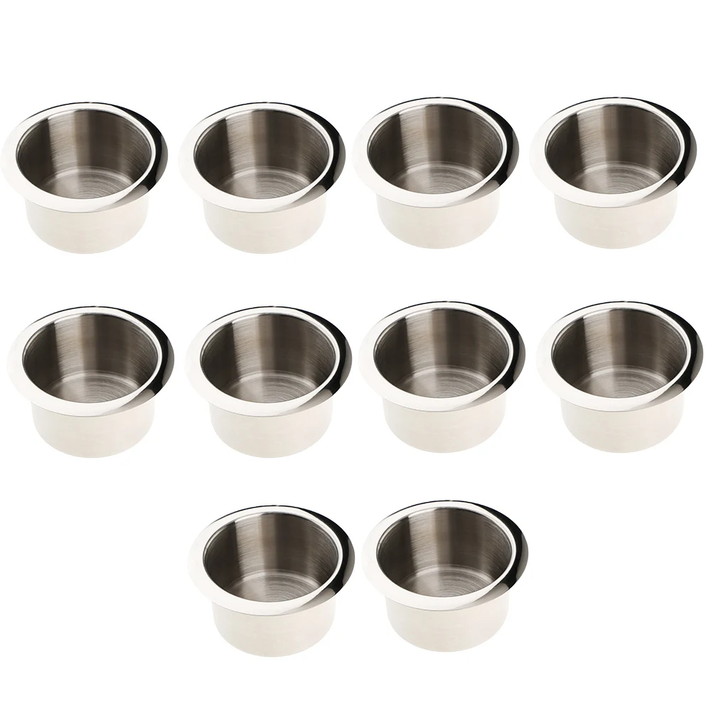 

10x Stainless Steel Cup Drink Holder Polished for Marine Car Truck Camper RV