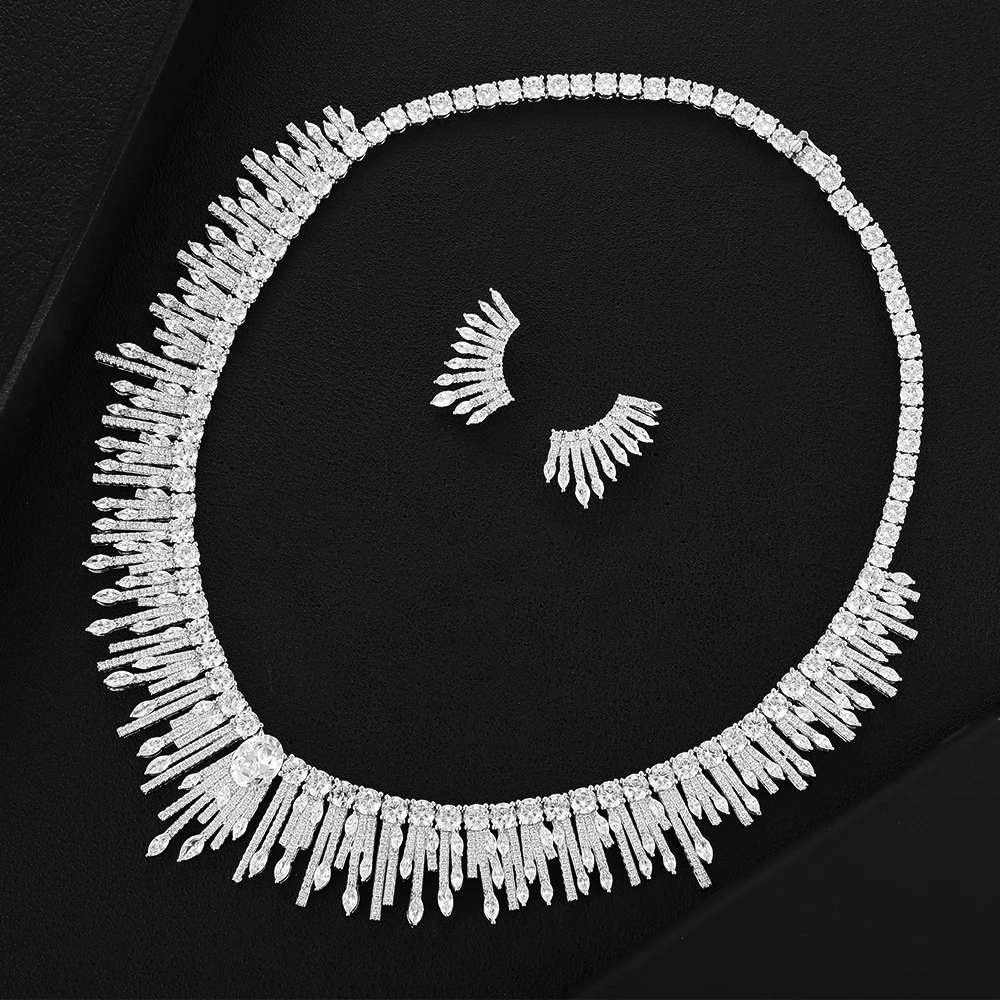 Комплект свадебных украшений GODKI роскошное красное ожерелье и серьги в форме