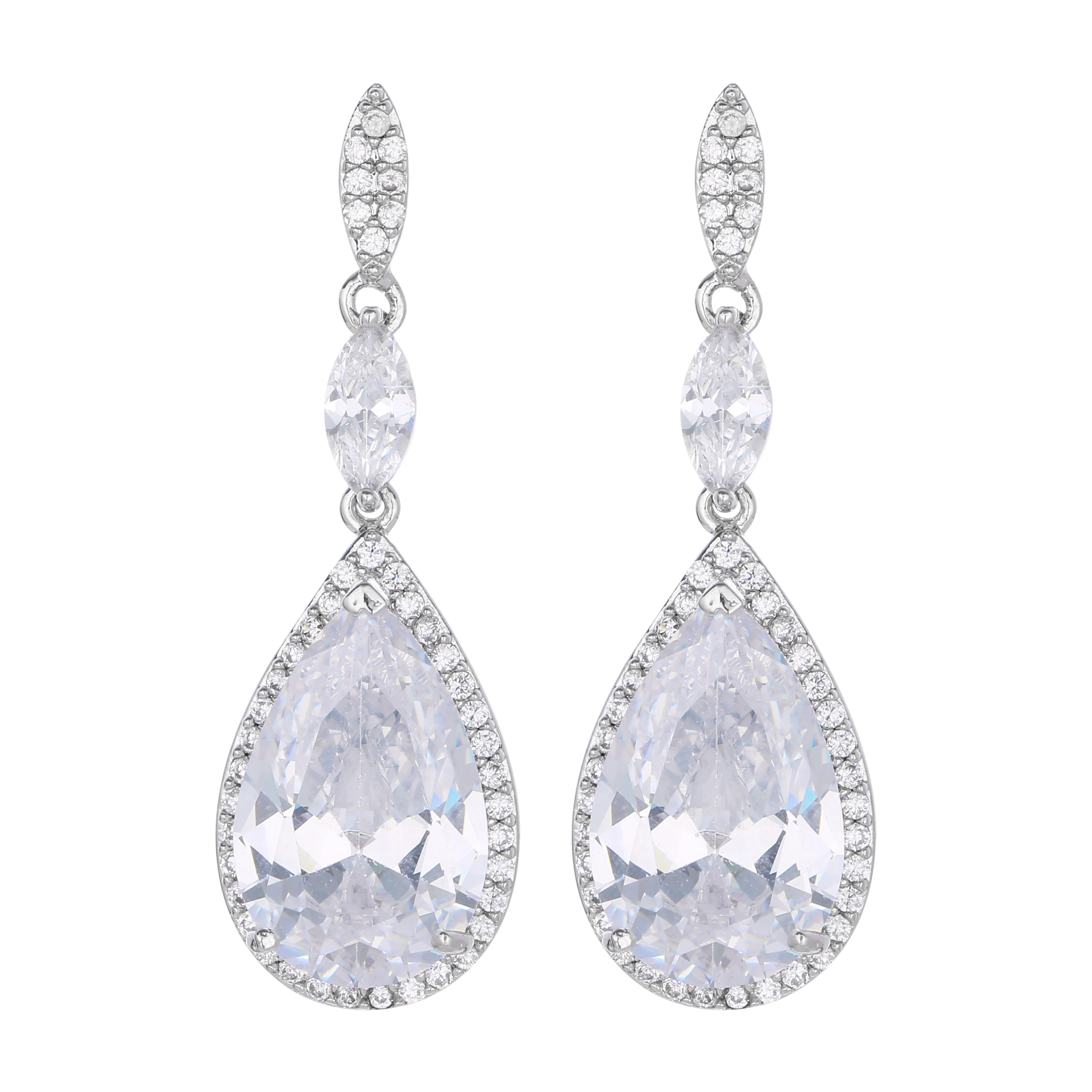 

L'amour&ma Luxury Wedding Engagement Earring Long Drop Crystal Earrings For Women Fashion Jewelry Gifts Party