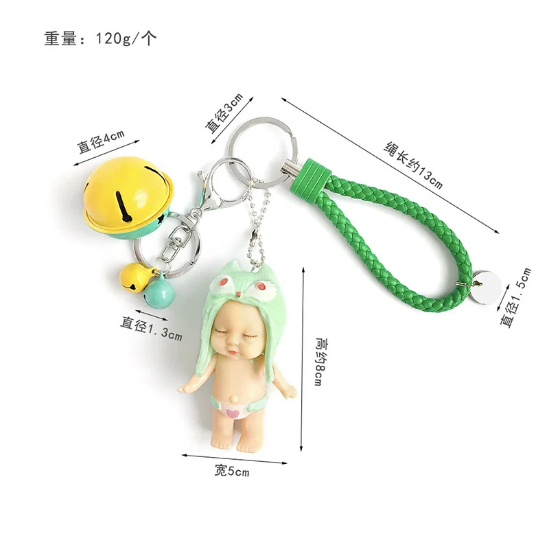 Новая милая кукла Спящая брелок для ключей пары автомобильный тканый кожаный в