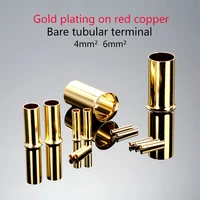 10pcs gold plated terminal cold pressed wiring of pressed wire copper sleeve needle tube 0 5mm%c2%b24mm%c2%b2 6mm%c2%b2