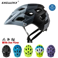 exclusky mountain mtb bicycle helmet with visor lightweight cycling downhill cap for adult