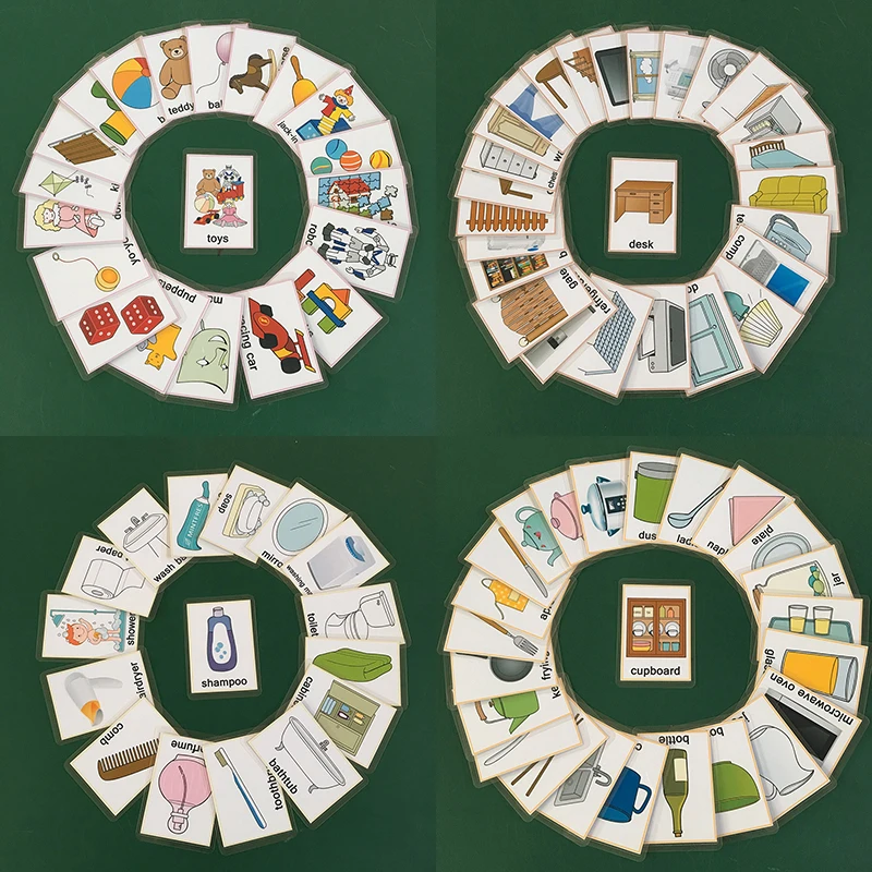 Детские игрушки/кухня/мебель/Ванная комната обучения английские карманные