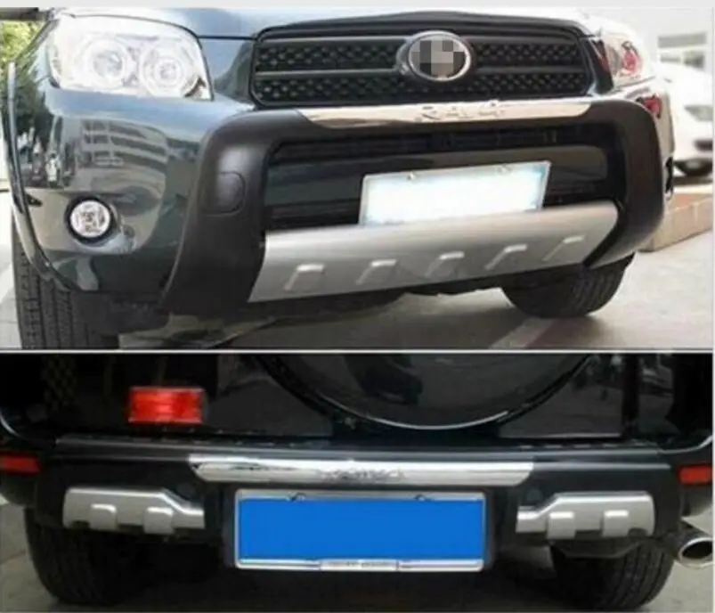 2009,2010, 2011 для Toyota RAV4 хромированный Передний+ задний высококачественный алюминиевый сплав пластиковый бампер до и после украшения