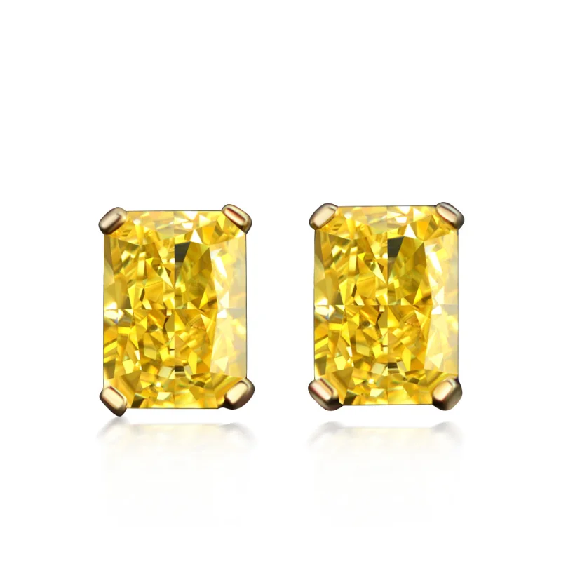 

Серьги-гвоздики из серебра 100% пробы, 5 х7 мм, с цитрином