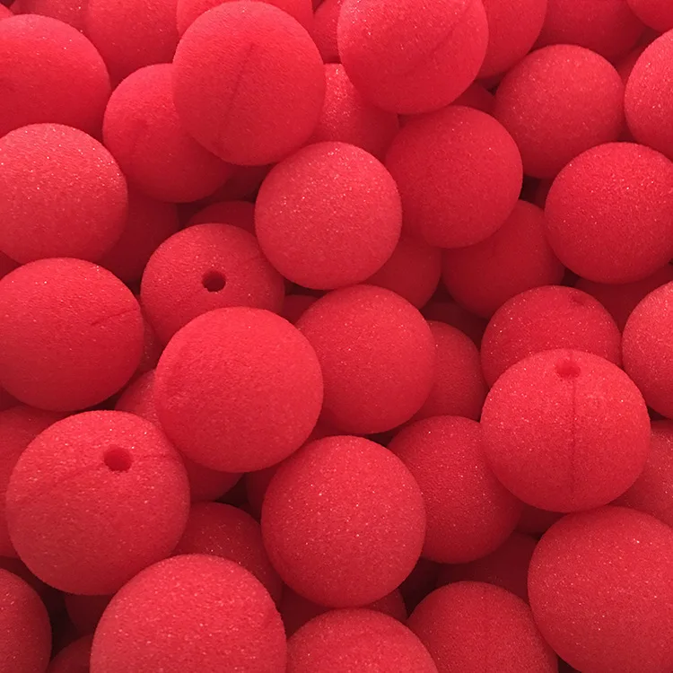 25pcs Fun Red Nose Foam Circus clown nose red sponge ball foam magic props Party Supplies Halloween Accessories | Дом и сад