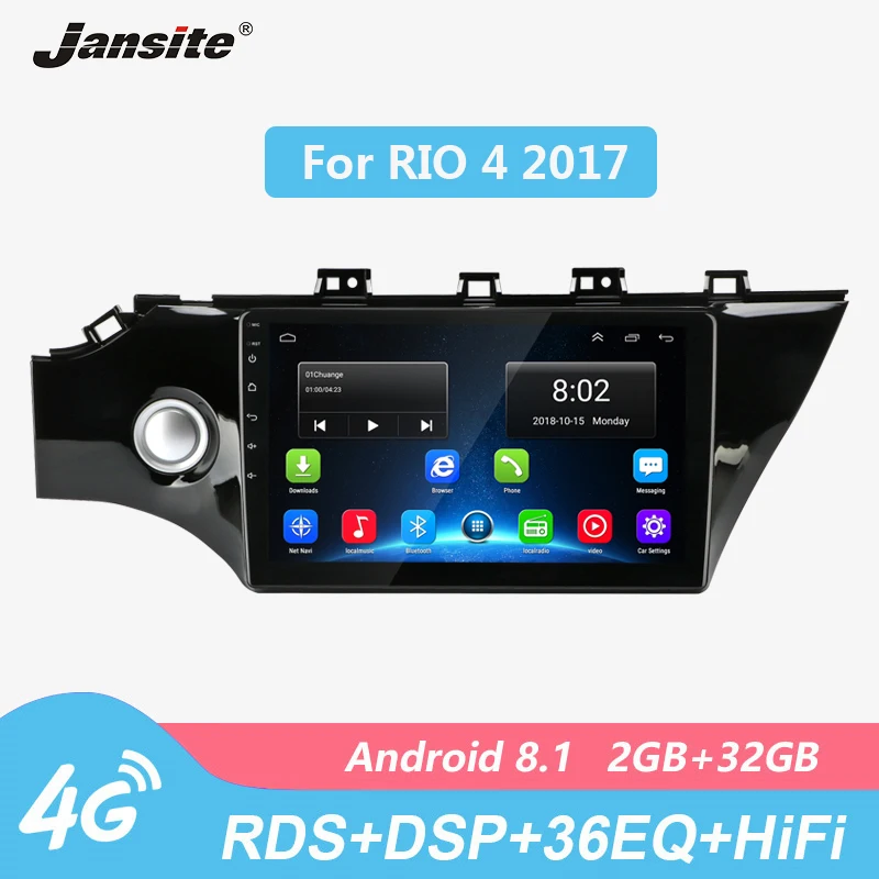 Jansite R9 10 &quotАвтомагнитола для KIA RIO 4 2017 4G Wifi 2G + 32G Android сенсорный экран gps Bluetooth