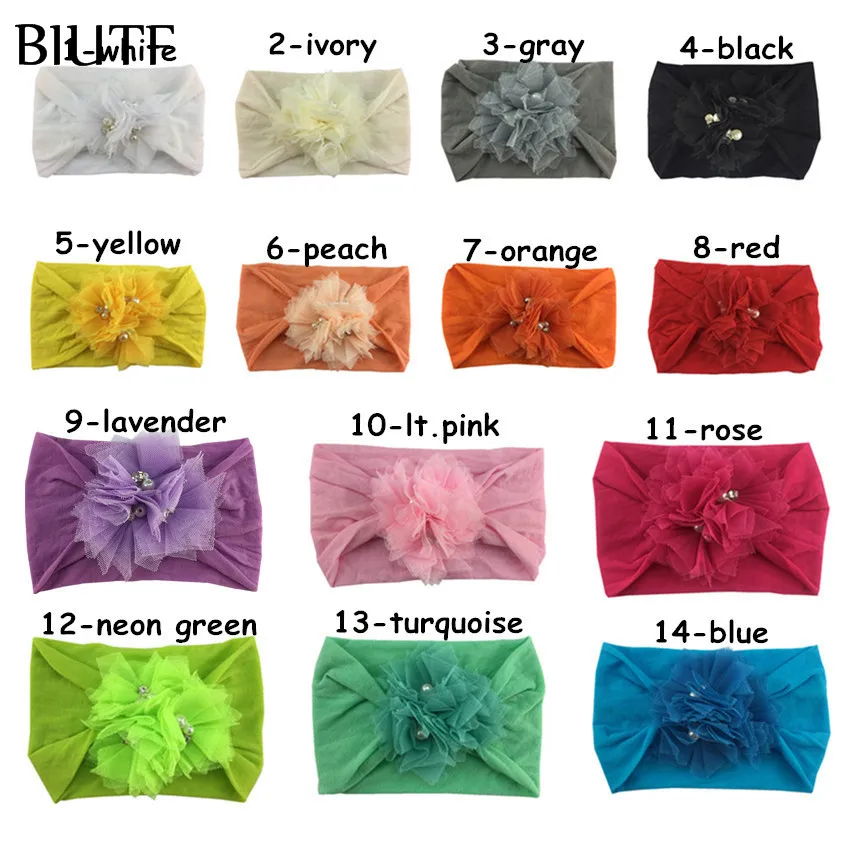 Детский тюрбан для ушей 20 шт./лот эластичная мягкая широкая нейлоновая повязка на