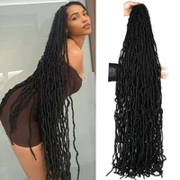 synthetic crochet braid hair long messy boho nu faux locs black synthetic braiding hair extensions passion twist hair