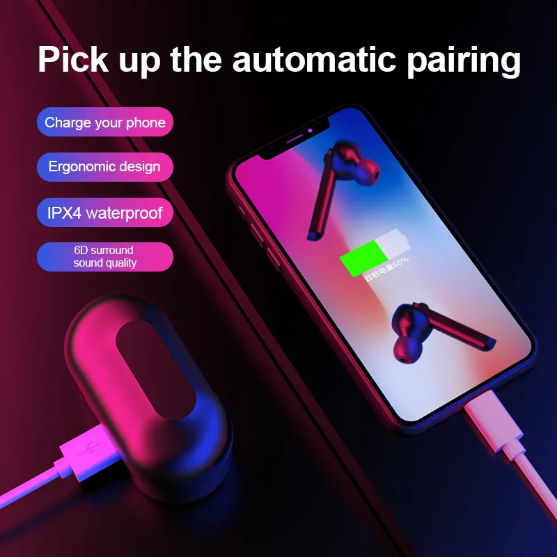 OTTWN Горячее предложение новый стиль TWS 5 0 Bluetooth наушники Спорт Водонепроницаемый