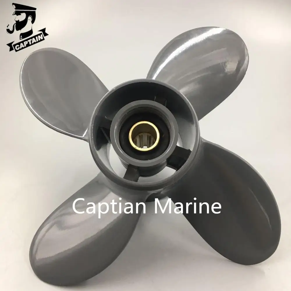 Пропеллер Captain 4 лопасти 9 1/4X10 подходит для Honda и Yamaha Подвесной лодочный винт BF8D BF9.9D