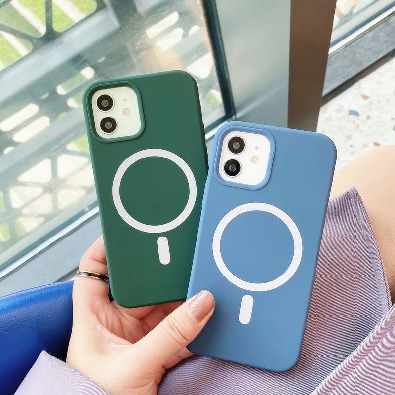 

Official Magnetic Case Silicone Phone Case Liquid Case Support Wireless Charging For iPhone 13 Pro