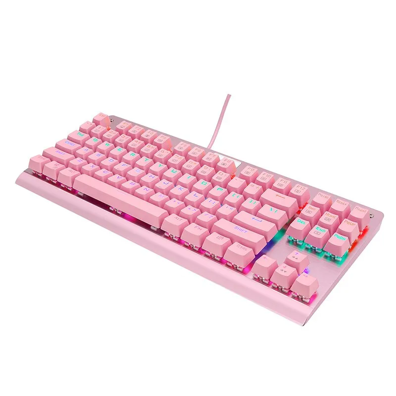 Z77 Eagle Tenkeyless Gaming Keyboard Mechanical Outemu Switch LED Backlighting 87 Key Aluminum for Gamer Typist PC Pink | Компьютеры и