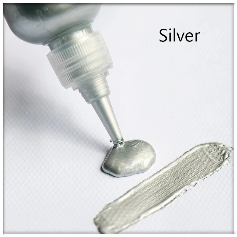 60 мл металлических акриловых Краски смолы пигменты цвета: золотистый