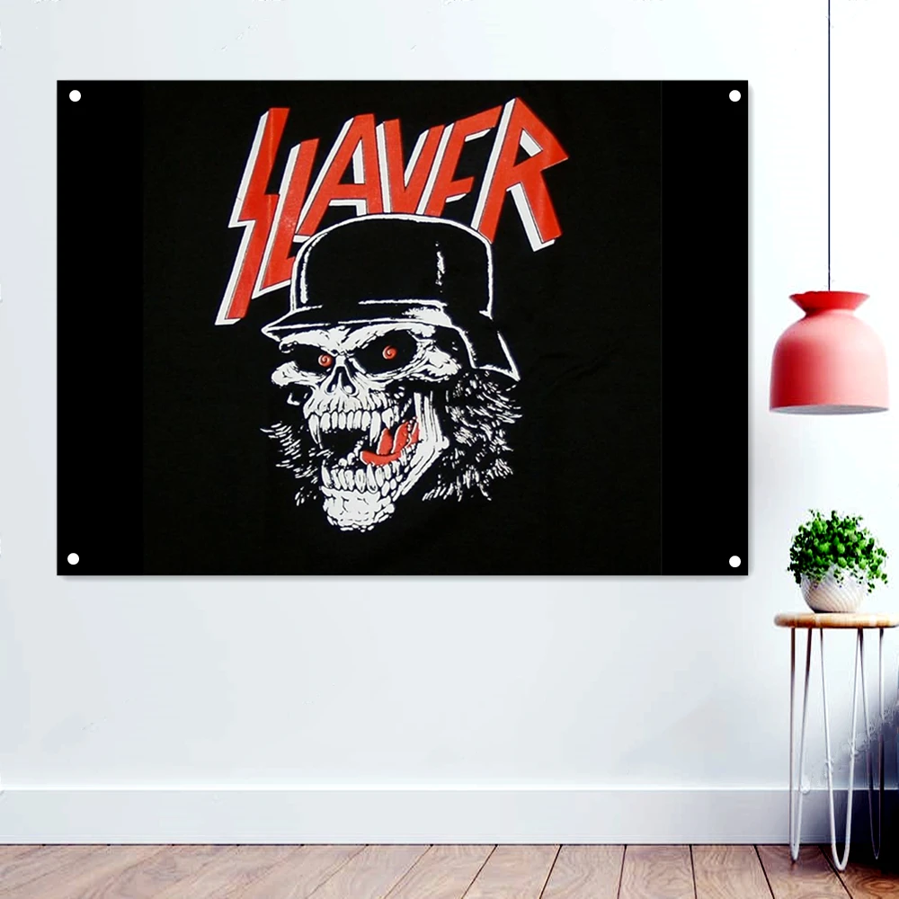 

Scary Skull Tattoo Illustration Rock Band Icon Flags Disgusting Bloody Art Wallpaper Banners Heavy Metal Music Art Works Poster