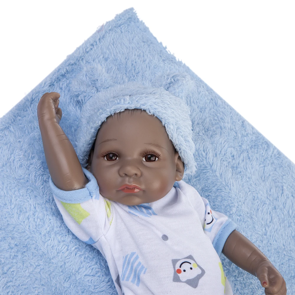 10-дюймовые черные силиконовые куклы Новорожденные реалистичные с открытыми