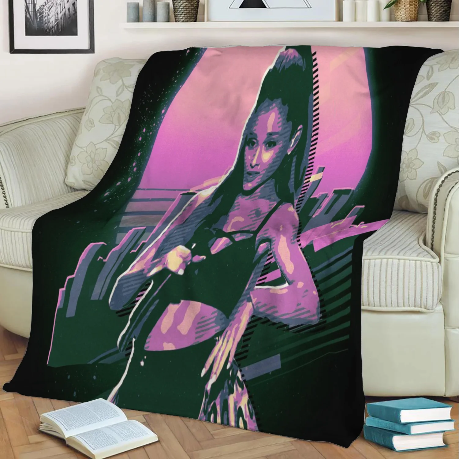 Плюшевое одеяло Ariana Grande с 3D принтом диванное домашнее украшение мягкое теплое