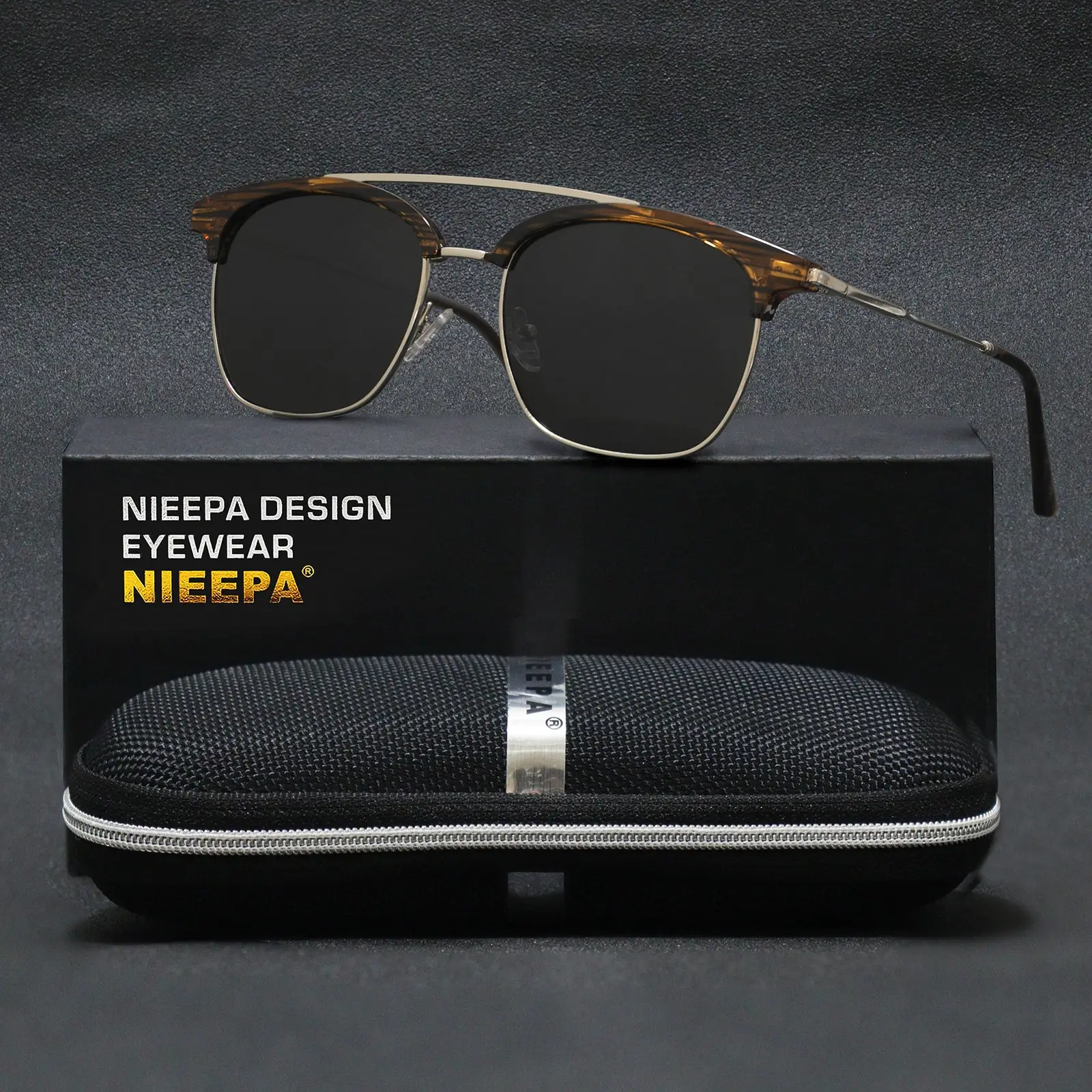 

Очки солнцезащитные Мужские квадратные поляризационные, роскошные прямоугольные, металлическая оправа, винтажные, для вождения, UV400