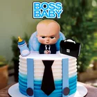 Baby Boss с днем рождения бумаги топперы для торта, детские бутылочки, синие цифры, топперы для торта, детский душ украшения для торта на день рождения
