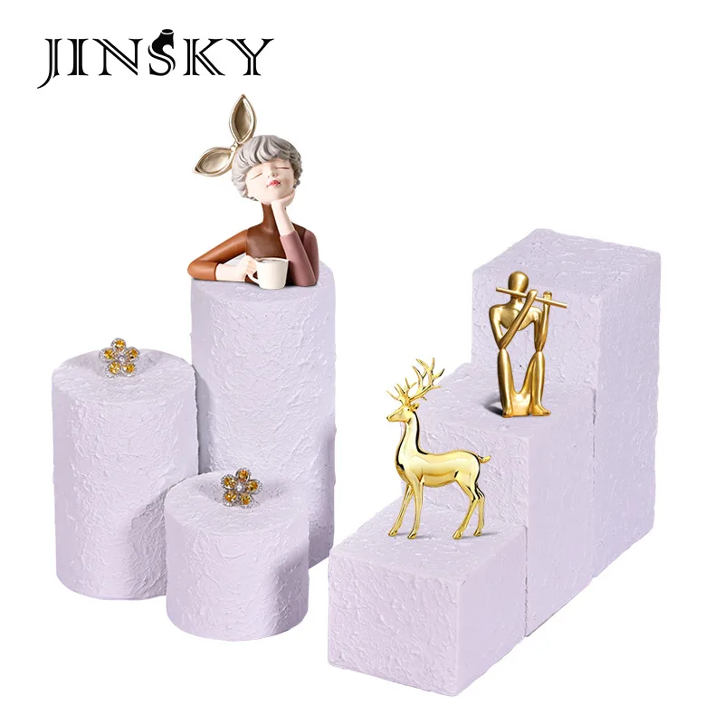 Resin baking paint cylindrical jewelry shooting props ring earrings factory wholesale jewelry display rack