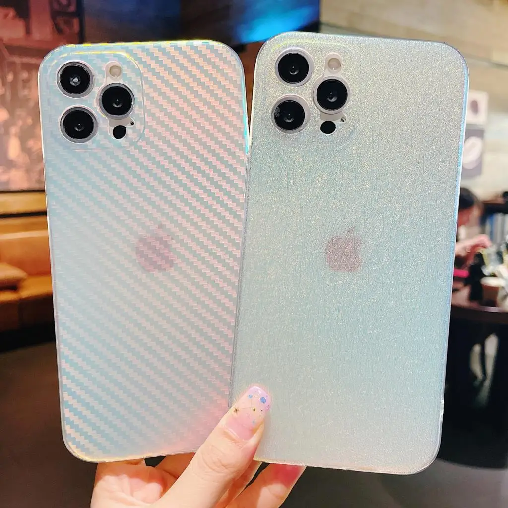 Роскошный 3D лазерный Радужный цветной прозрачный чехол для iPhone 11 Pro Max 12 Mini 13 7 8 Plus