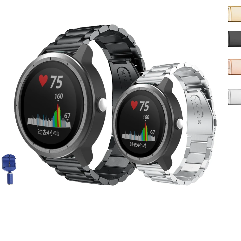 

Ремешок для часов 18 20 22 мм для Samsung Galaxy Watch 42 мм/Garmin Vivoactive4 4S 3 Music/Forerunner245 645 245M/CAME нержавеющая сталь