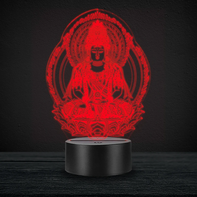 

Креативная 3D лампа, статуя Будды, семейный подарок другу, USB, настроение, ночник, разноцветная лампа