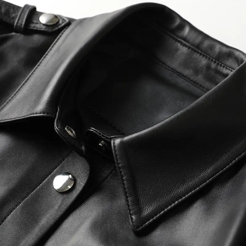 

JCHB 2021 Fashion 100% Real Leather Jacket Women Short Sheepskin Coat Female Motorcycle Clothes Spring Autumn Mujer Chaqueta Pp