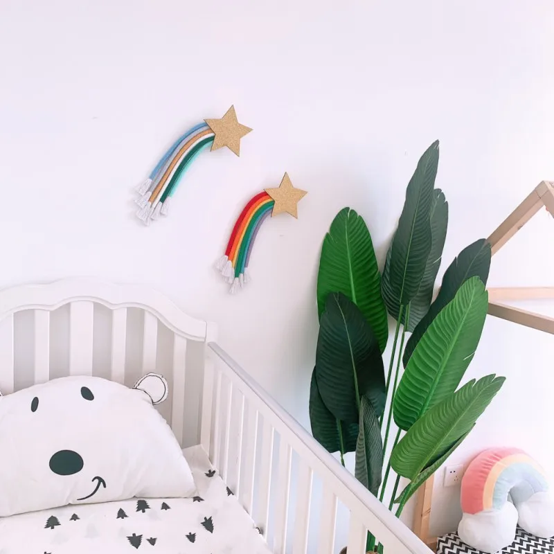 6 линий макраме Радужный подвесной орнамент сделай сам Плетеный Настенный декор