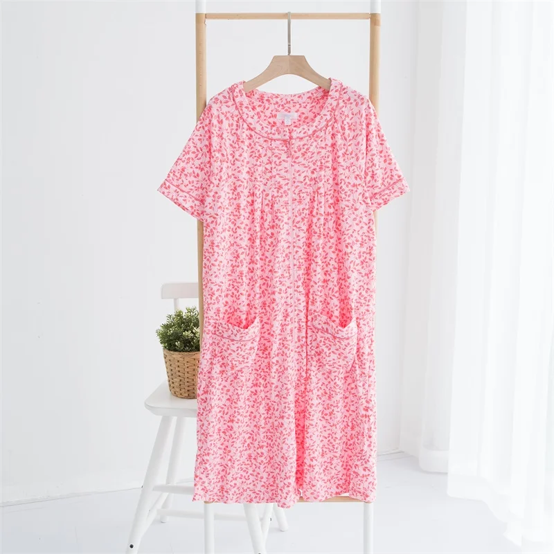 

Ladies' Nightgowns Zipper Pocket Modal Nightdress Women 4XL